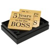 5th Anniversary Solid Oak Coaster Set in Presentation Box. Great