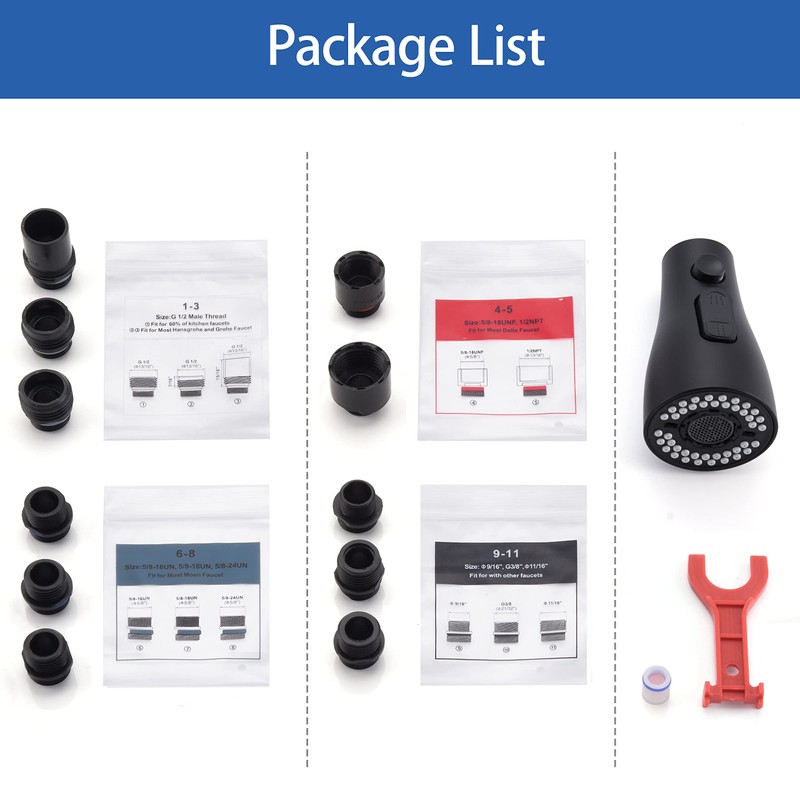 Kitchen Faucet Sprayer Head Replacement - Pull Down Faucet Spray