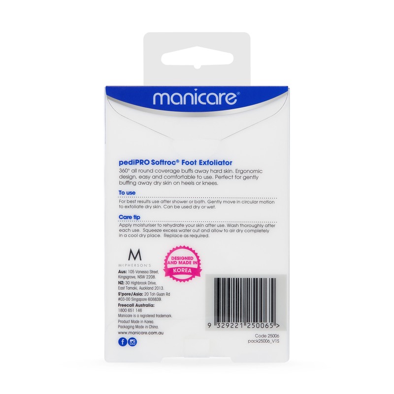 Manicare PediPro Soft Roc Foot Exfoliator 1pk