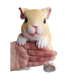 Artesania Conejo Colgante decoración jardín conejitos figuritas Figuras animalitos estatuillas (Beige)