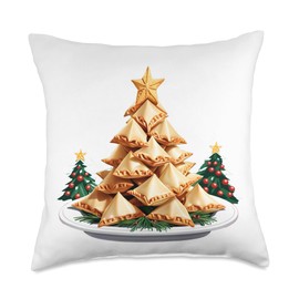 Crab Rangoon Christmas Tree Throw Pillow