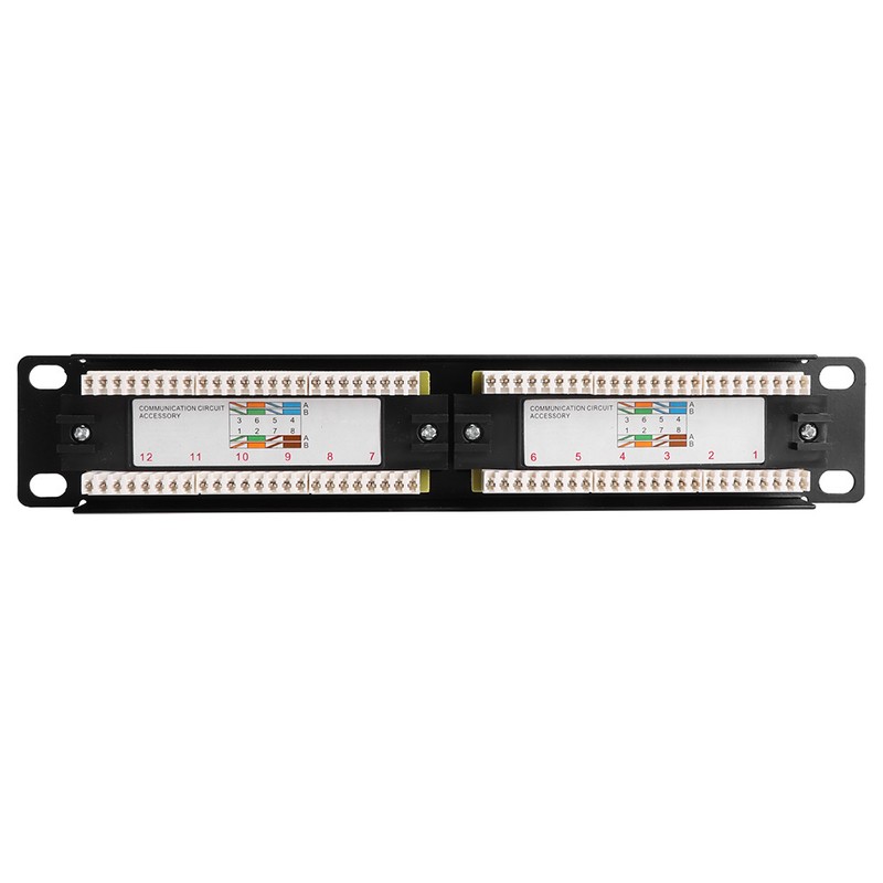 UTP 12Port Cable Rack CAT6 RJ45 Ethernet Network Data Patch