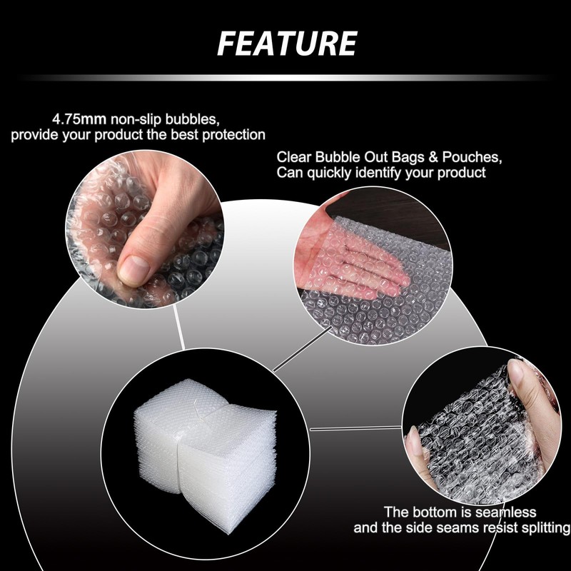 High-PQ Bubble Pouches Wrap, Clear Not Self-Seal Bubble Out Bags