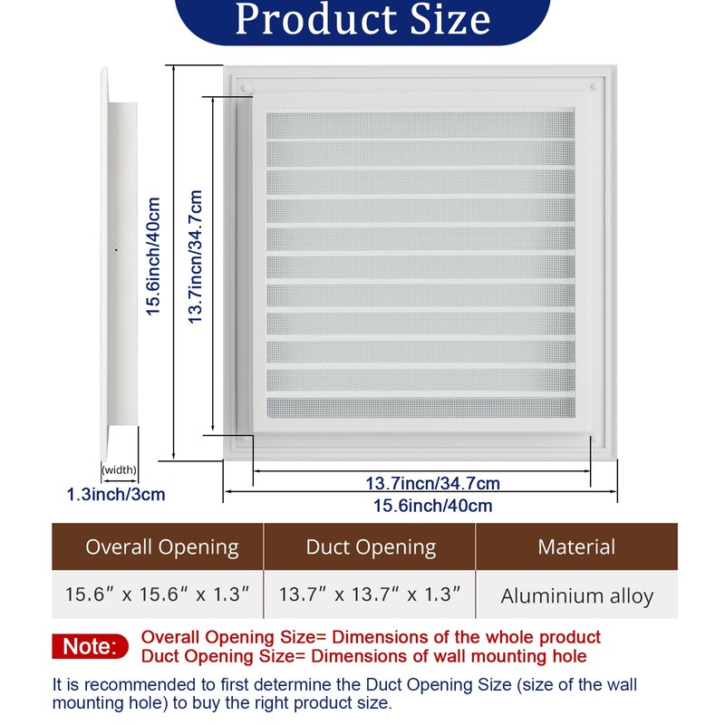 16" X 16" Gable Vent Aluminum Gable Vents for Houses