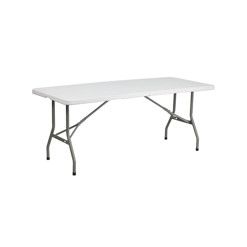 Flash Furniture Kathryn 6-Foot Bi-Fold Granite White Plastic Folding Table