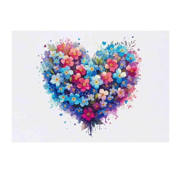 'Forget Me Not Heart' Temporary Tattoo - Water Resistant, Skin-Safe,