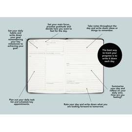 Progress Journal - A5 Pink Daily Productivity Planner to Track Your Achievements and Keep Focused, Hardcover Organiser, Notebook Journal & Life Planner, MOXON, MiGoals