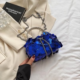 KARRESLY Evening Bag Bling Purse Shimmering Sequins Clutch Purses for Women Wedding Party Cocktail Prom Dinner(Blue)