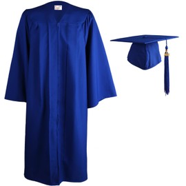 OSBO GradSeason Matte Graduation Gown Cap Tassel Set 2025 for High School and Bachelor, Royal, 57