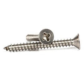 4.2mm x 38mm Phillips Countersunk Self Tapping Screws A2 Stainless Steel Tappers (Pack of 20)