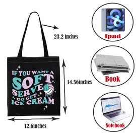 Volleyball Tote Bag If You Want A Soft Serve Go Get Ice Cream Tote Bag Volleyball Player Gift Volleyball Lover Gift (Get Ice Cream TOTE)