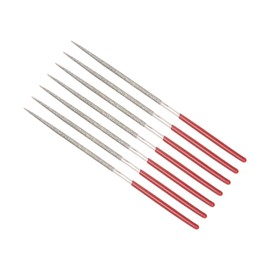 QUARKZMAN Pack of 7 150 Grit Diamond Needle File Round Shape for Restoration Details and Craft Polishing [2 mm x 100 mm]
