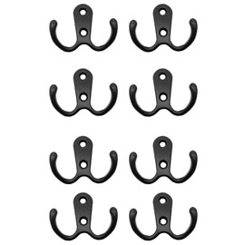 KGDUYC Double Wall Hooks, Coat Hooks, Pack of 8, Multi-Purpose Hooks, Stainless Steel Waterproof Wall Hooks, Vintage Coat Hooks, for Bathroom, Kitchen, Bedroom, Wardrobe
