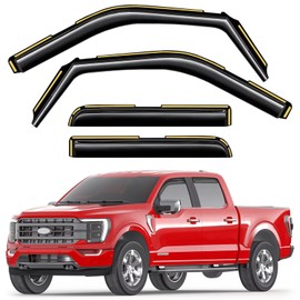 Saleago in-Channel Window Rain Guards Fit for Truck Ford F150 2021-2026 SuperCrew Extra Durable Window Visors Window Deflectors Vent Visors Vent Shades Car Accessories-4 pcs 2-Q11-Gai