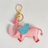 QTMY Cute Leather Elephant Keychain Keyring for Women,Purse Bag Charms