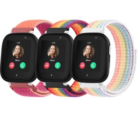 Amzpas Pack of 3 Children's Nylon Bracelets Compatible with Xplora X6 Bracelet, Kids Smartwatch Girls Boys Soft Adjustable Replacement Straps for Xplora X6 Play/Xplora X6 Pro Watch Straps