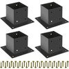4×4 Post Base 4 Pcs,Deck Post Brackets,Inner Size 3.5"x3.5" Thick