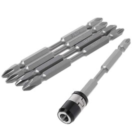 Gasea 5pcs 100mm Long Double Head PH2 Phillips Magnetic Cross Screwdriver Screw Bits Set with Movable Magnetic Ring