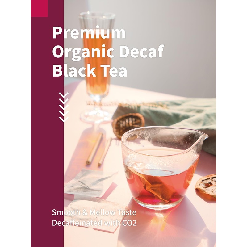 HYNTMYT Organic Decaffeinated Black Tea Bags, USDA Organic Decaf Black