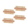 Baluue 4pcs Double Sided Nail Brush Wooden Manicure Brush for