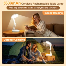 Small Desk Lamp Cute Desk Lamp,3600mAh Small Battery Operated Lamp Rechargeable Lamp,10 Brightness Battery Powered Lamp Rechargeable Lamps Cordless Desk Lamp,Portable Lamp Cute Lamp for Desk Lamp Cute