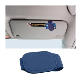 JNNJ Sunglasses Holder for Car Visor, Magnetic Leather Glasses Temple Clip for Car Sun Visor, Leather Sunglasses Holder for Car Sun Visor (Blue)