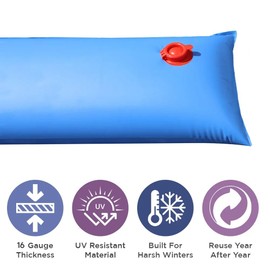 Buffalo Blizzard Blue 4 ft Long Single Chamber Water Bags | 1 Pack | 16-Gauge Heavy-Duty Vinyl Material | Secures Rectangular Winter Cover to Swimming Pools
