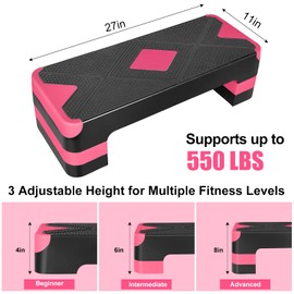 KL KLB Sport Adjustable Exercise Workout Aerobic Stepper Step Platform Trainer
