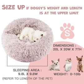 Himax Himax Dog Beds for Small Dogs, Donut Dog Bed with Blanket Attached, Calming Dog Bed Washable (20"/26"/35") Beige