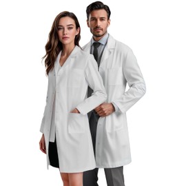 Teddy Uniforms Clinical Lab Coat for Men & Women, Unisex, Multiple Pockets, Regular Fit, Stud Closing, 40" Length