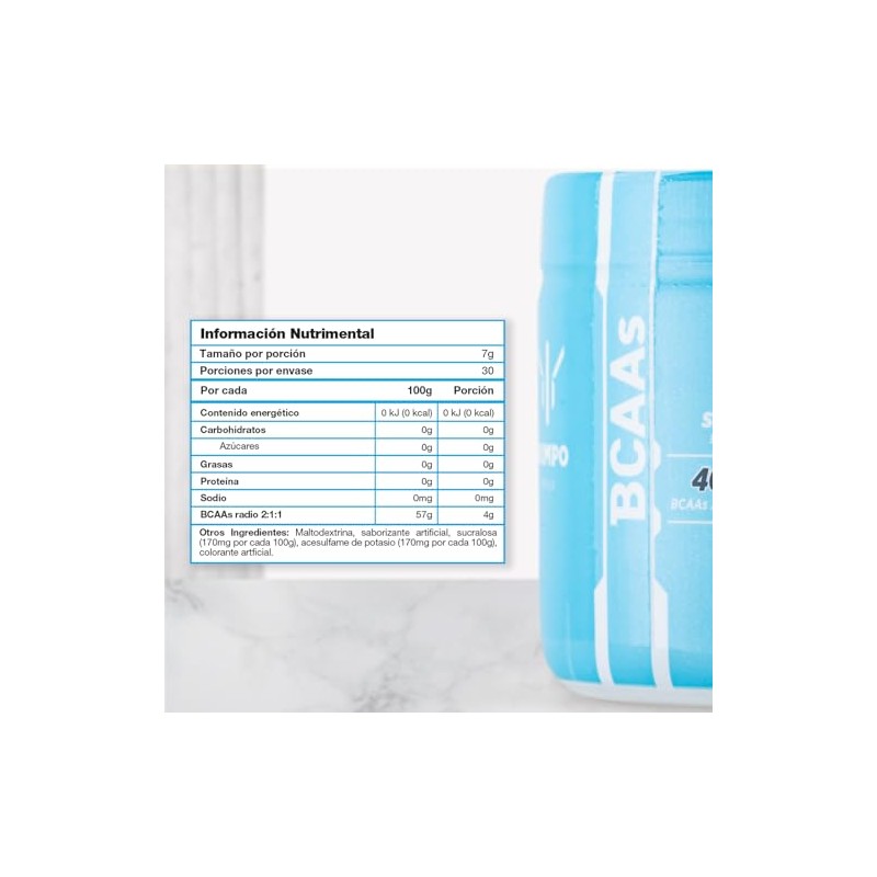 Bccas instantaneos, Olimpo , 30 servicios, 210 g, Sabor Raspberry,
