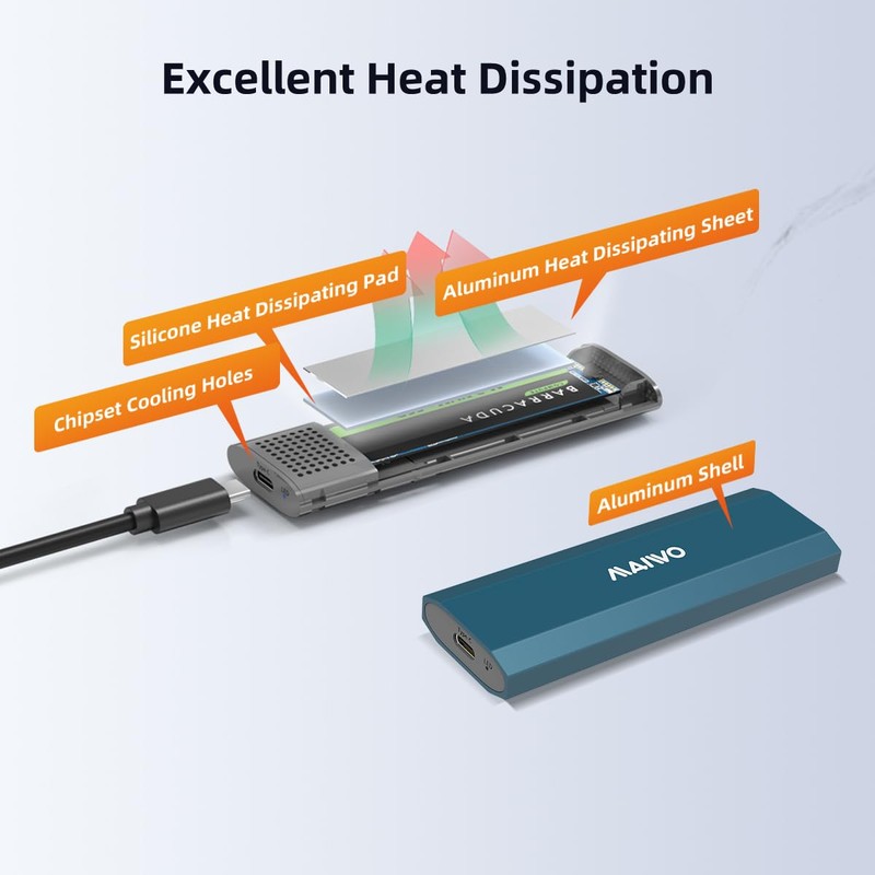 MAIWO Carcasa Cajas de M.2 NVMe SATA Disco Duro, Adaptador
