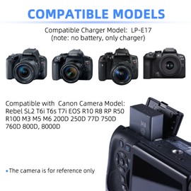 KWTOUL LP-E17 LC-E17C Battery Charger LP E17 Charger Compatible with Canon EOS Rebel T7i, T6i, T6s, SL3, SL2, 9000D, 8000D,760D, 750D, 200D, M6, M5, M3, Kiss X8i DSLR Cameras & More