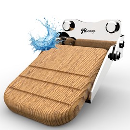 JBscoop Shower Foot Rest Wall Mounted, VersatileFoldable Footstep, 304 Stainless Steel & Teak Wood – Rustproof Bathroom Step with Screws