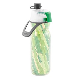 O2COOL Mist 'N Sip Misting Water Bottle 2-in-1 Mist And Sip Function With No Leak Pull Top Spout Sports Water Bottle Reusable Water Bottle - 20 oz (Geo Green)