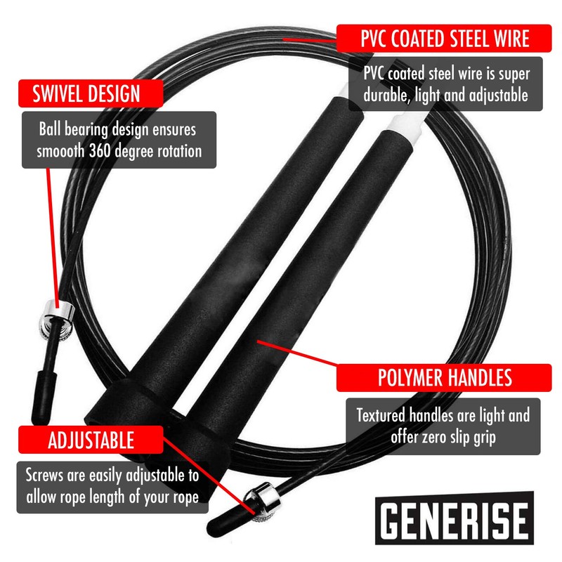 Generise Jump Rope Speed Skipping Rope for Fitness, Boxing, Home