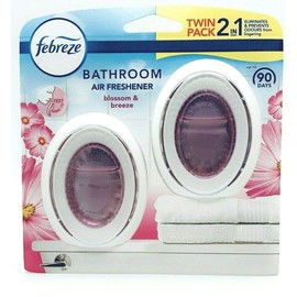 New Febreze 2in1 Bathroom/Small Spaces Air Freshener Blossom & Breeze 7.5 ml. Twin Pack