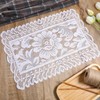 White Lace Table Runner, 2 Pcs 18.1x12.6in /46cmx32cm Washable Rectangle