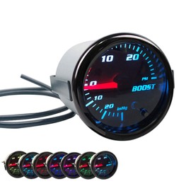 Black 52mm 2" Turbo Boost Gauge 0-30 PSI Pressure Vacuum Turbo Meter with 7 Color Tinted (Without Gauge Cup)