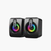 MELOGAGA RGB Computer Speakers, USB-Powered PC Speakers with 7-Color LED