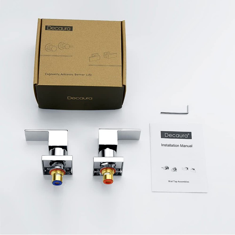 Decaura Square Shower Mixer Taps Wall Top Assemblies 1/4 Turn