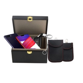 Faraday Box for Car Keys and Faraday Pouch 2 Pack, Car key Signal Blocker Box, Keyless Entry Car Key Signal Blocking Box, RFID key Box, Key Fob Protection Box for Phone and Credit Card 16 x 12 x 9cm