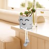 Uguisu 1 Piece Gray Cute Smiley Cement Planter, Small Plant