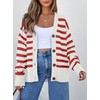 EVALESS Womens Striped Christmas Cardigan Sweaters Fashion 2024 Fall Winter