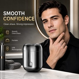 Mini Electric Shaver for Travel – USB Rechargeable Double-Head Razor for Wet and Dry Grooming