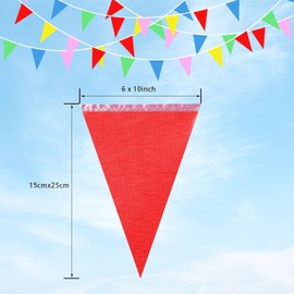 40M Bunting Banner, 80pcs Multicolor Waterproof Nylon Flags for Birthday, Wedding, Outdoor Garden, Festival, Party Decoration