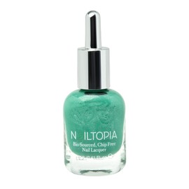 Nailtopia - Plant-Based Chip Free Nail Lacquer - Non Toxic, Bio-Sourced, Long-Lasting, Strengthening Polish - Yacht Week (Medium Green) - 0.41oz