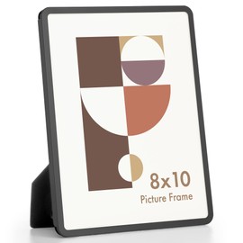 Axeman 8x10 Picture Frame-Metal Rounded Corner Frame 8x10, 8''x10''Photo Frame with Tempered Glass,Tabletop and Wall Display, One-Piece 8 By 10 Metal Picture Frame for images, Black