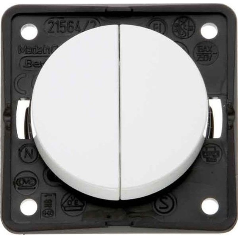 Hager Integro – Double Two-Way Switch Polar White
