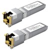 2PCS 10GBASE-T SFP+ RJ45 Copper Transceiver Module, Multi-Rate 1.25G/2.5G/5G/10G up